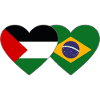 Palestine Brazil Flag Heart