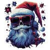 Skull with Santa hat