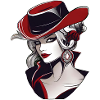 Cool woman with cowboy hat