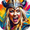 Viking in graffiti style