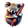 Koala in Polygon Kunst am Ast