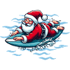 Surfender Weihnachtsmann