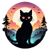 Cat Landscape and Sunset