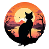 Cat Landscape and Sunset