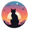 Cat Landscape and Sunset