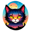 Katze und Landschaft