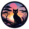 Cat Landscape and Sunset