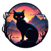 Cat Landscape and Sunset