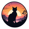 Cat, Landscape & Sunset