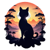 Cat Landscape and Sunset