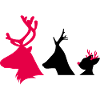 Christmas deer heads
