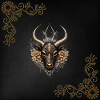 Elegant black gold reindeer