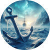 Anker und Schiff Eis Landschaft