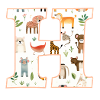 Letter H, Monogram, Animal Pattern