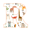Letter R, Monogram, Animal Print