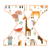 Letter X, Monogram, Animal Pattern