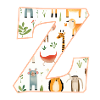 Letter Z, Monogram, Animal Pattern