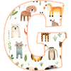 Letter G, Monogram, Animal Pattern