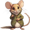 Dormouse with clothes