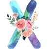 Buchstabe x Aquarell