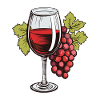 Wine Glass Grapes Wine