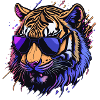 Retro cool tiger head