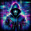 Cyber-Hacker im Glitch-Stil