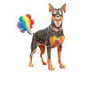 Doberman Cute Rainbow Fart