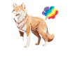 Wolf Funny Rainbow Fart