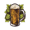 Bierglas Hopfen Malz Bier