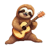 Cooles Faultier spielt Gitarre