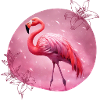 Flamingo mit Blumen