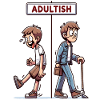 "Adultish" - Half-adult character
