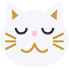Japanese cat face L white