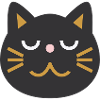 Japanese Cat Face L Black
