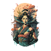 Ephemeral Elegance: Abstract Japan Woman