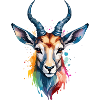 Antilope Bunter Vogel Cooles Aquarell