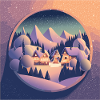Village in snow globe