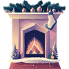 Christmas sock by the fireplace