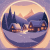 Village in snow globe