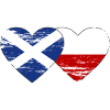 Ecosse Pologne drapeau coeur utilisé