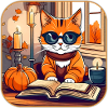 Cute Cat in Autumn Feeling