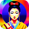 Geisha in retro style