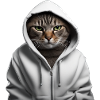 Wütende Katze im Kapuzenpullover