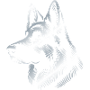 German Shepherd Head silver