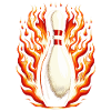 Bowling skittles in flames