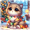 Cute Christmas Cat Clumsy Tangled
