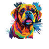 Wasserfarben Farbenfroher Puggle
