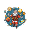 Babbo Natale nello spazio augura Buon Natale