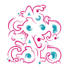 Neon Floral Ornament